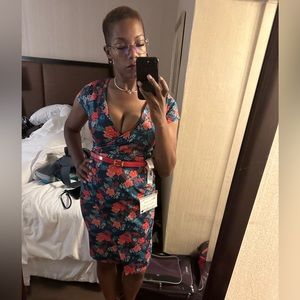 Lindy Bop Cheetah Floral print dress